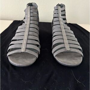 Grey and pewter strappy sandles